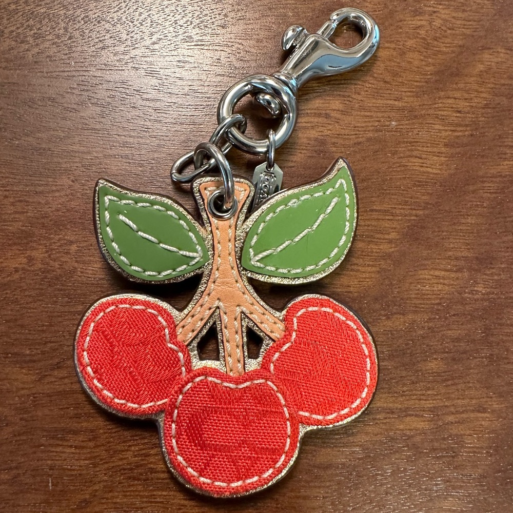Coach Signature C Print Cherry Charm Keychain. Rare & Collectible
